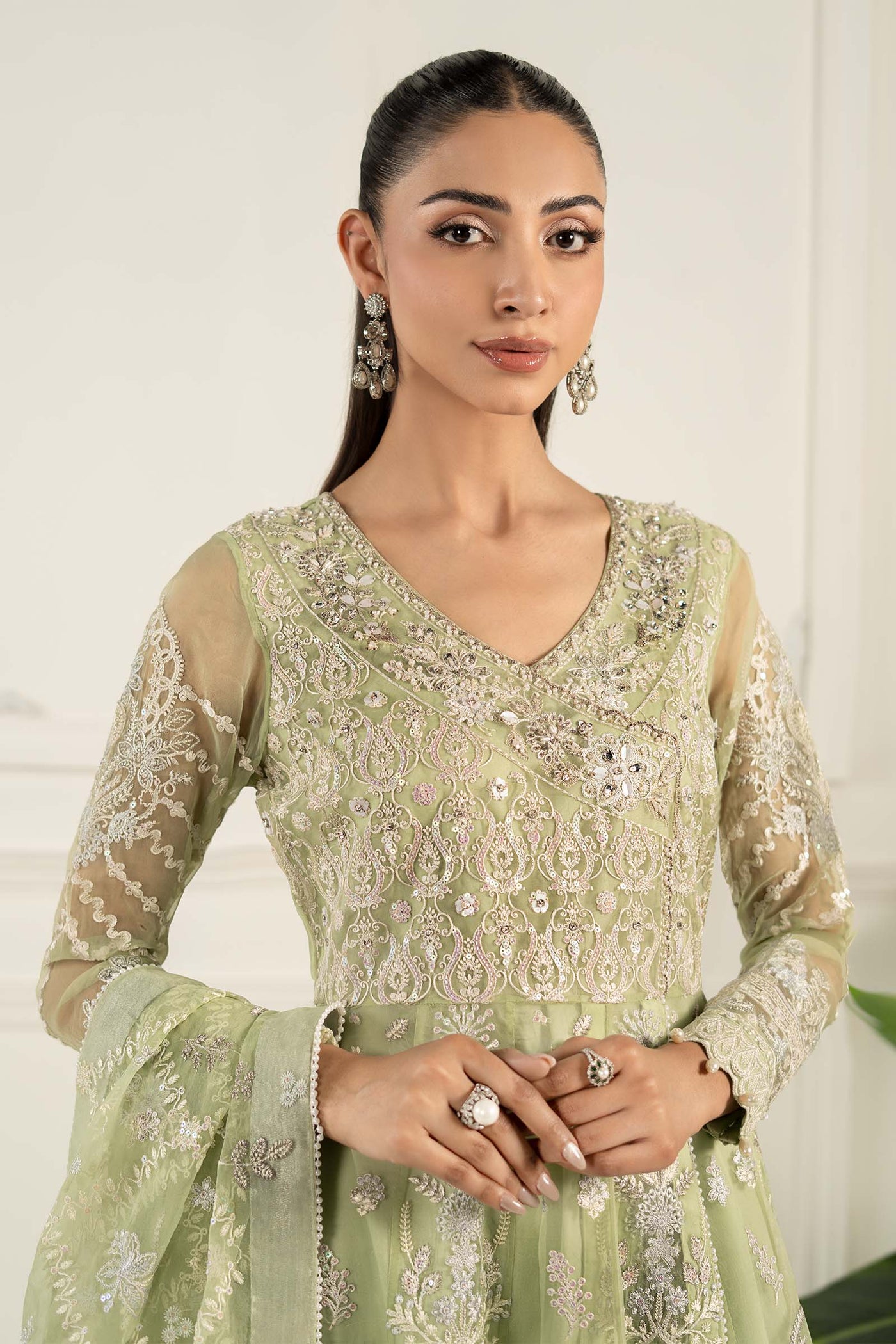 3 Piece Embroidered Organza Suit | SF-EF25-44