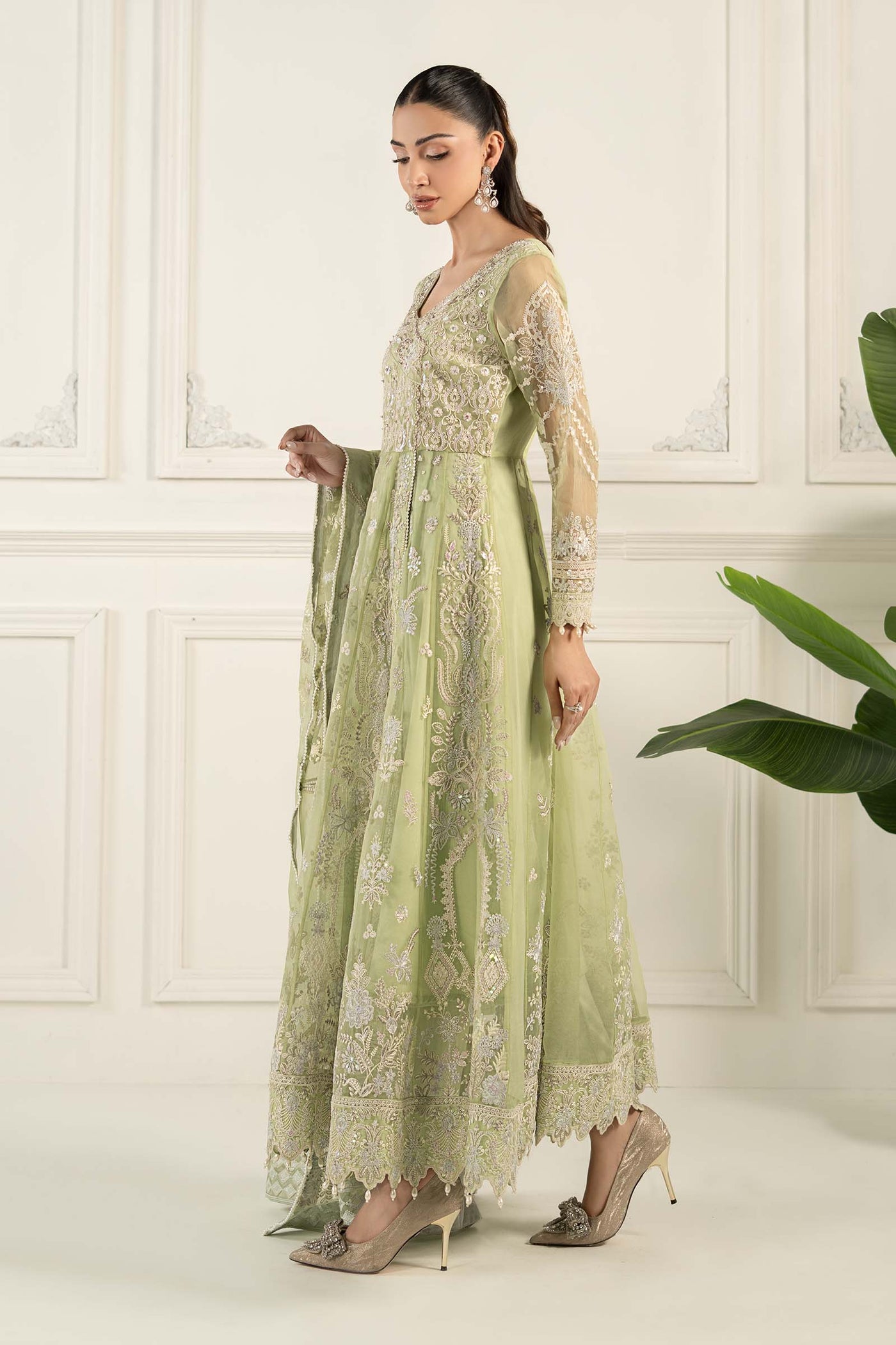 3 Piece Embroidered Organza Suit | SF-EF25-44