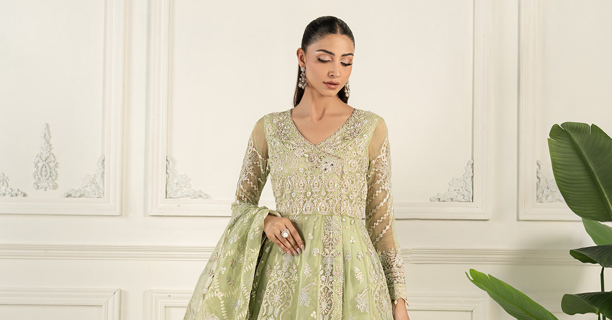 3 Piece Embroidered Organza Suit | SF-EF25-44