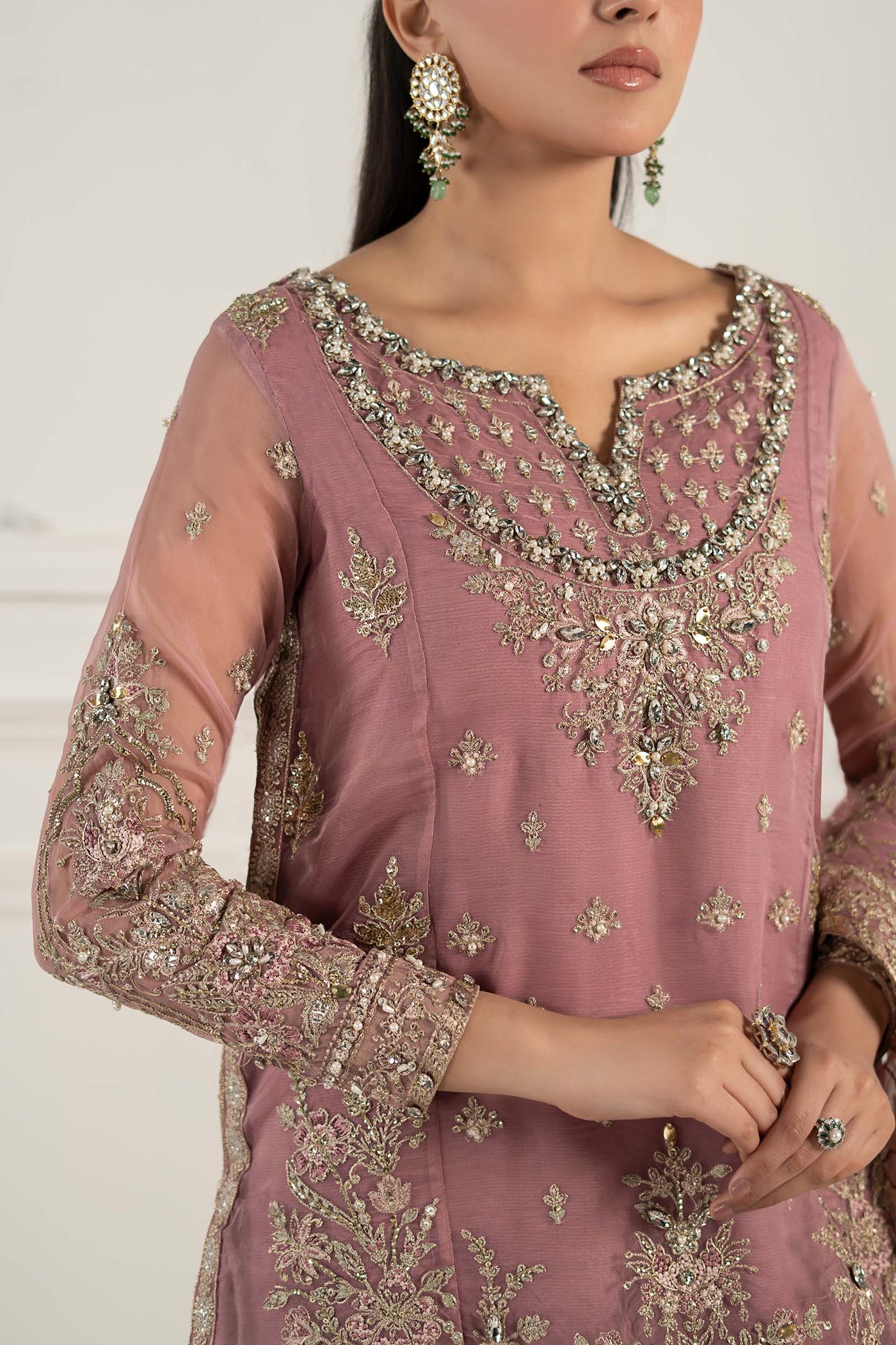 3 Piece Embroidered Organza Suit | SF-EF25-53