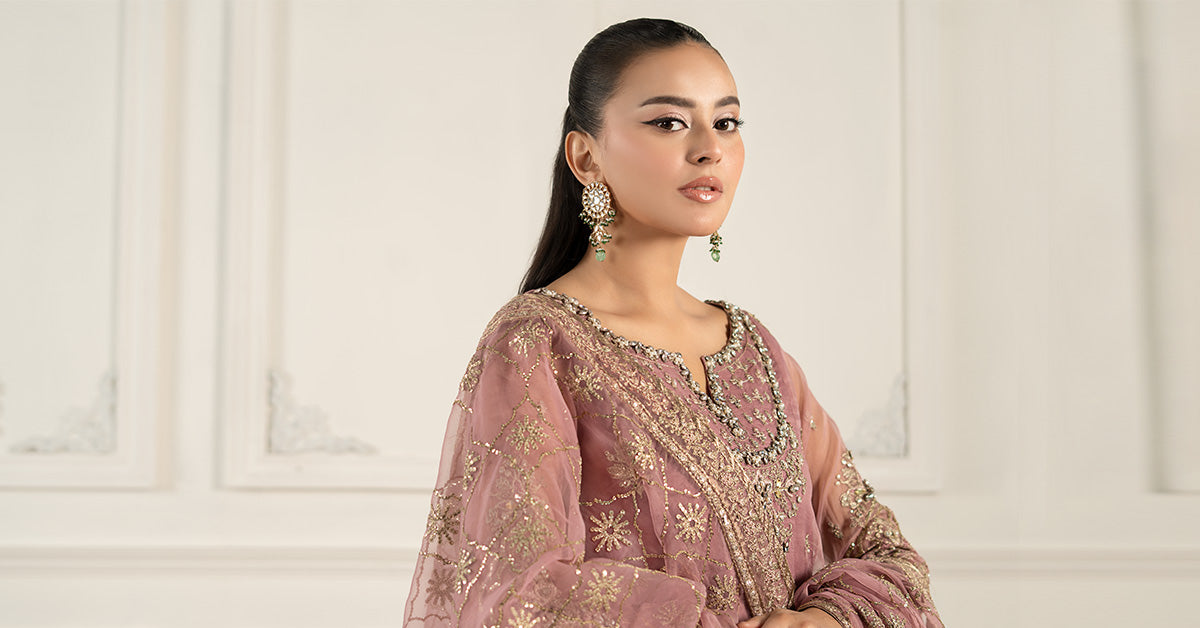 3 Piece Embroidered Organza Suit | SF-EF25-53