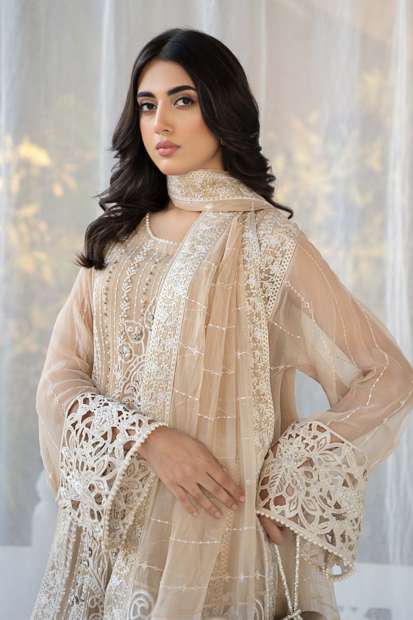 3 Piece Embroidered Chiffon Suit | SF-EF24-67