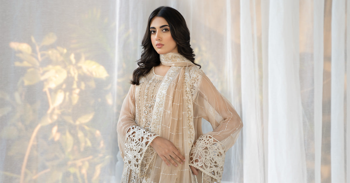 3 Piece Embroidered Chiffon Suit | SF-EF24-67