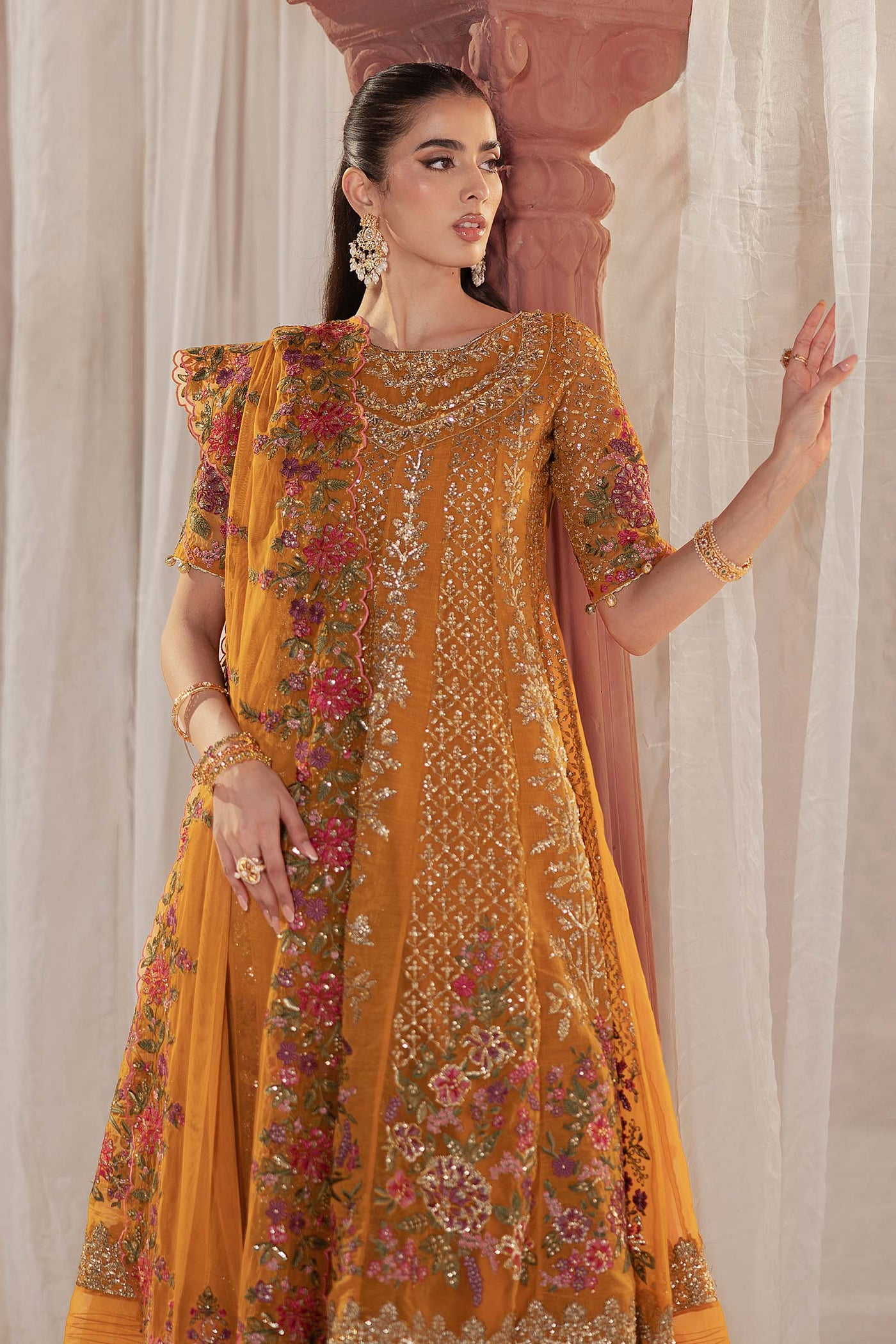 3 Piece Embroidered Organza Suit | SF-EF25-42