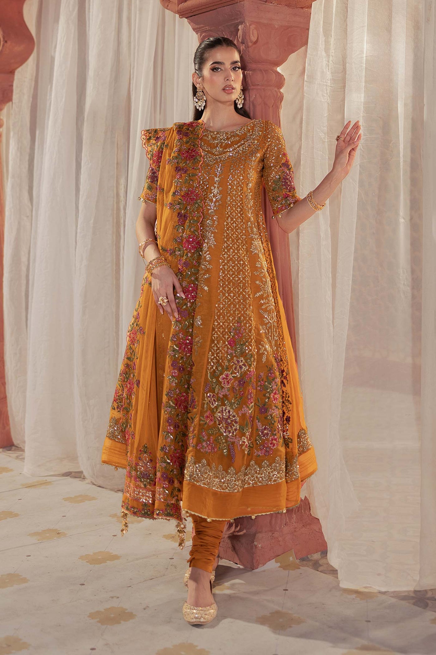 3 Piece Embroidered Organza Suit | SF-EF25-42