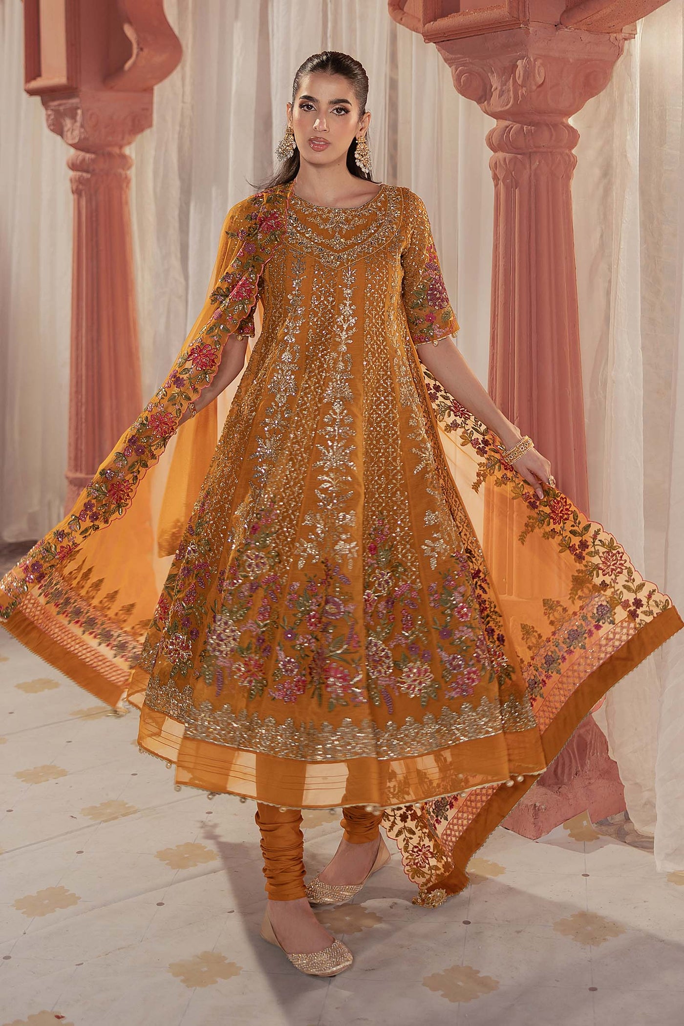 3 Piece Embroidered Organza Suit | SF-EF25-42