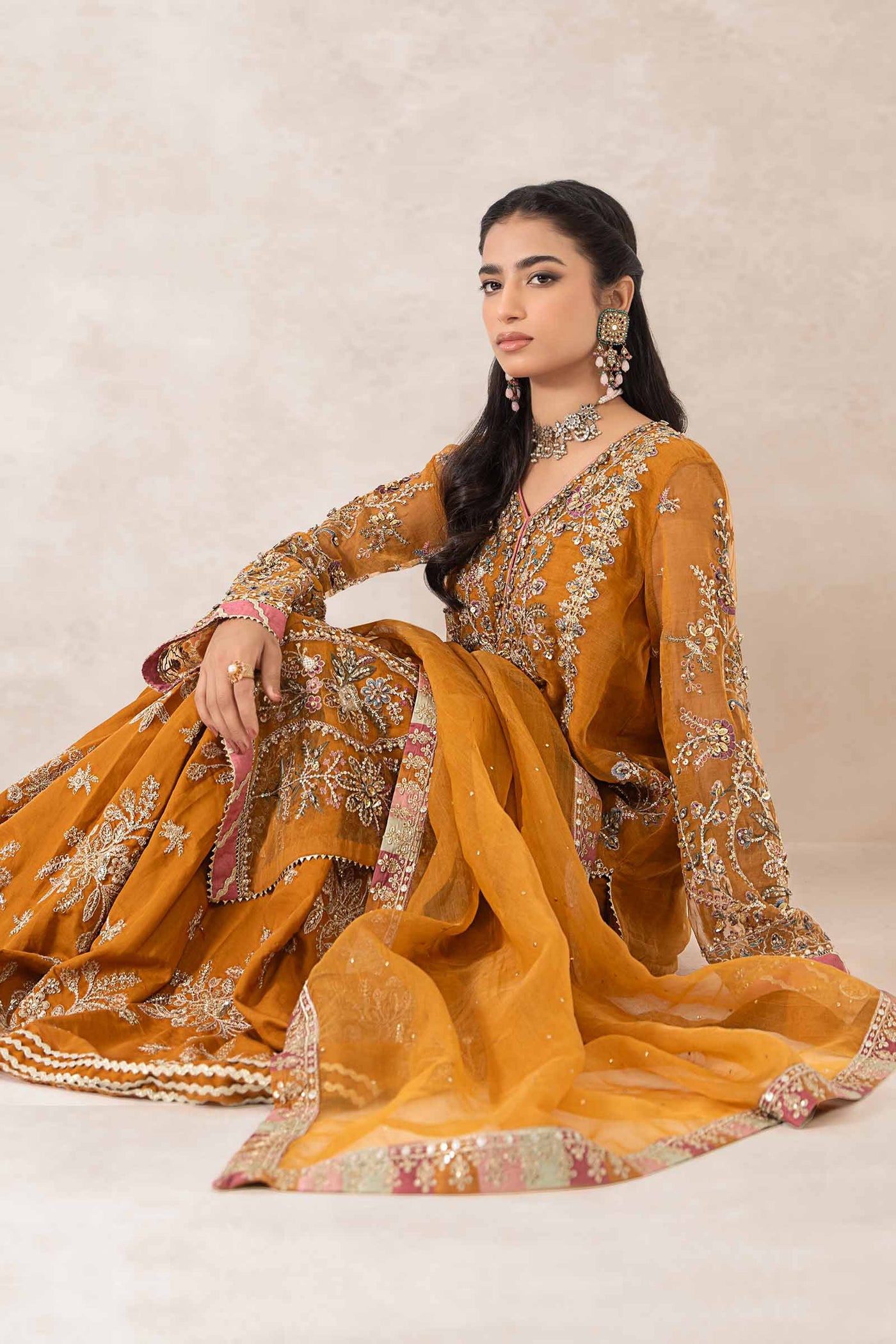 3 Piece Embellished Organza Suit | SF-PF24-05