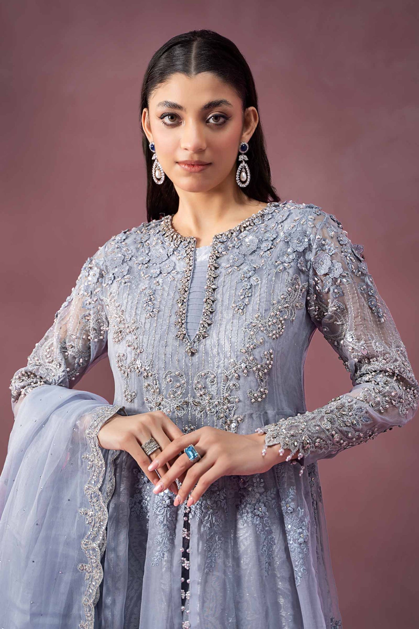 3 Piece Embroidered Organza Suit | SF-W24-10