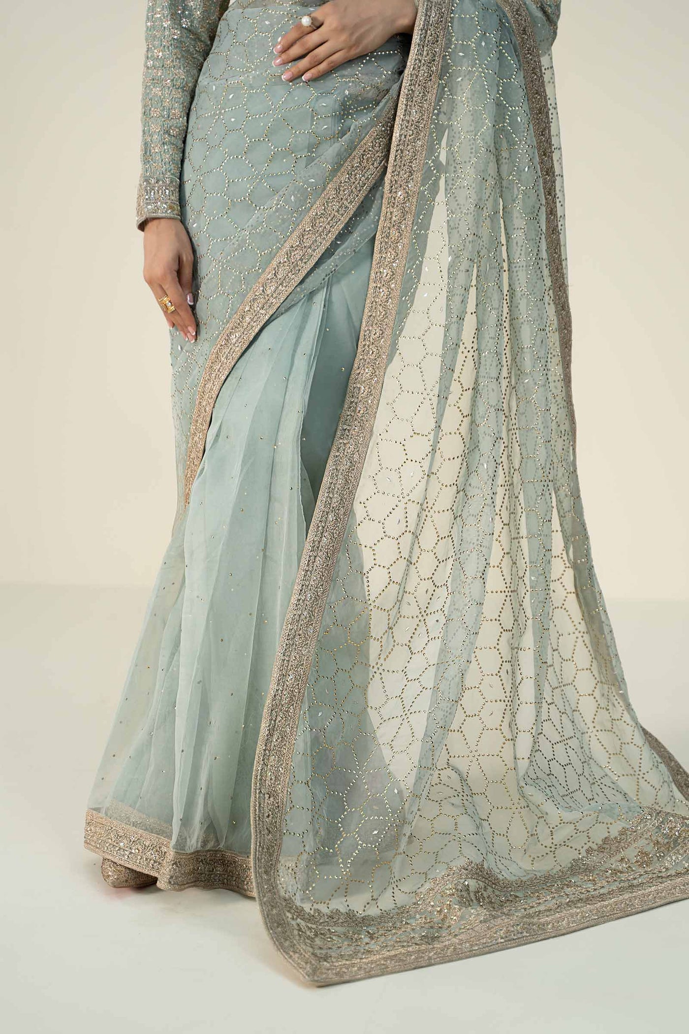 Embroidered Raw Silk Saree | SF-W24-15