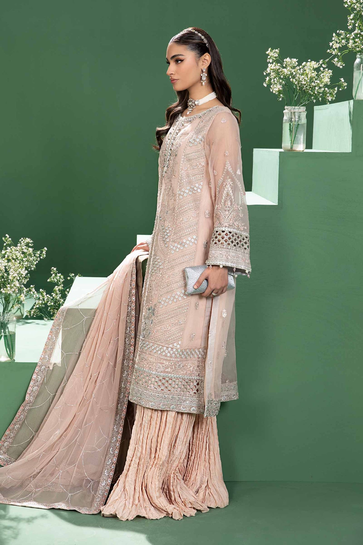 3 Piece Embroidered Organza Suit | SF-W24-18