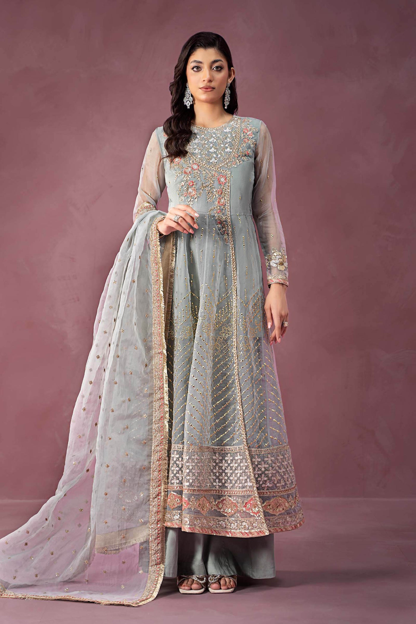 3 Piece Embroidered Organza Suit | SF-W24-19