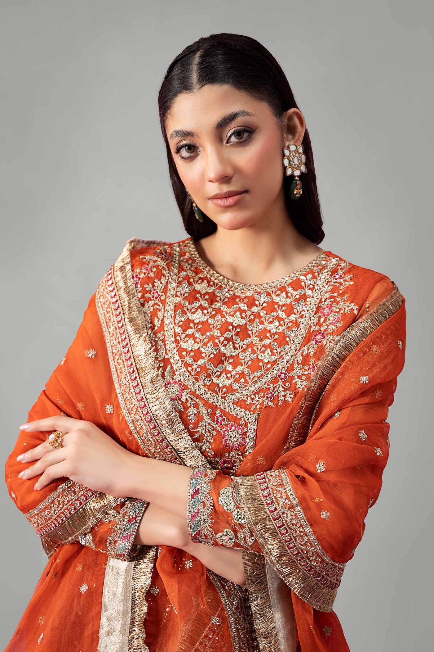 3 Piece Embroidered Organza Suit | SF-W24-19