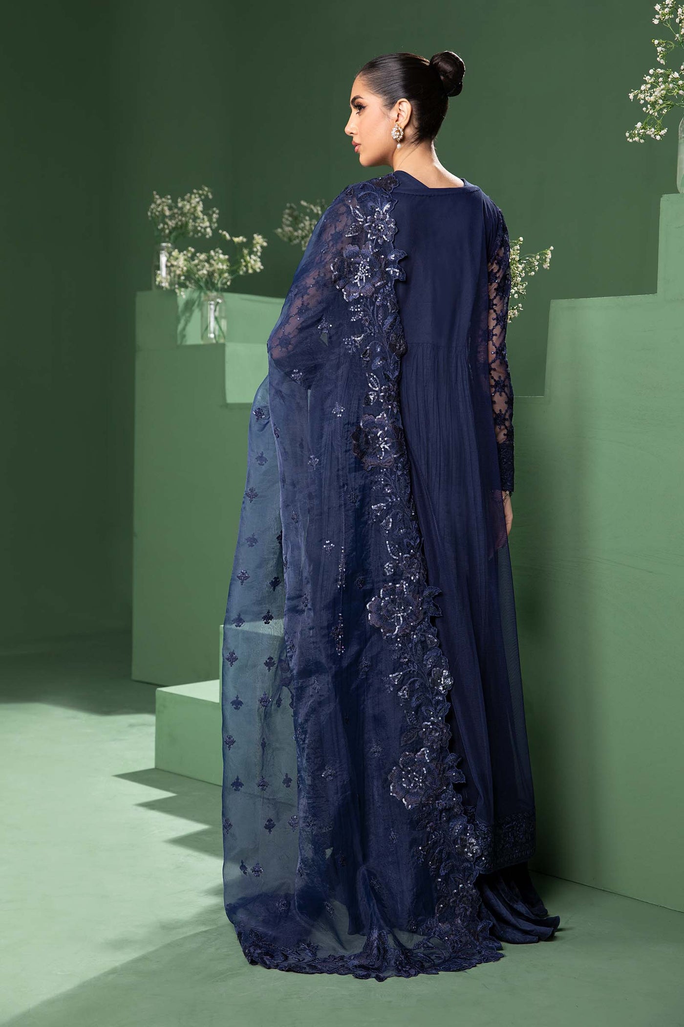 3 Piece Embroidered Net Suit | SF-W24-44