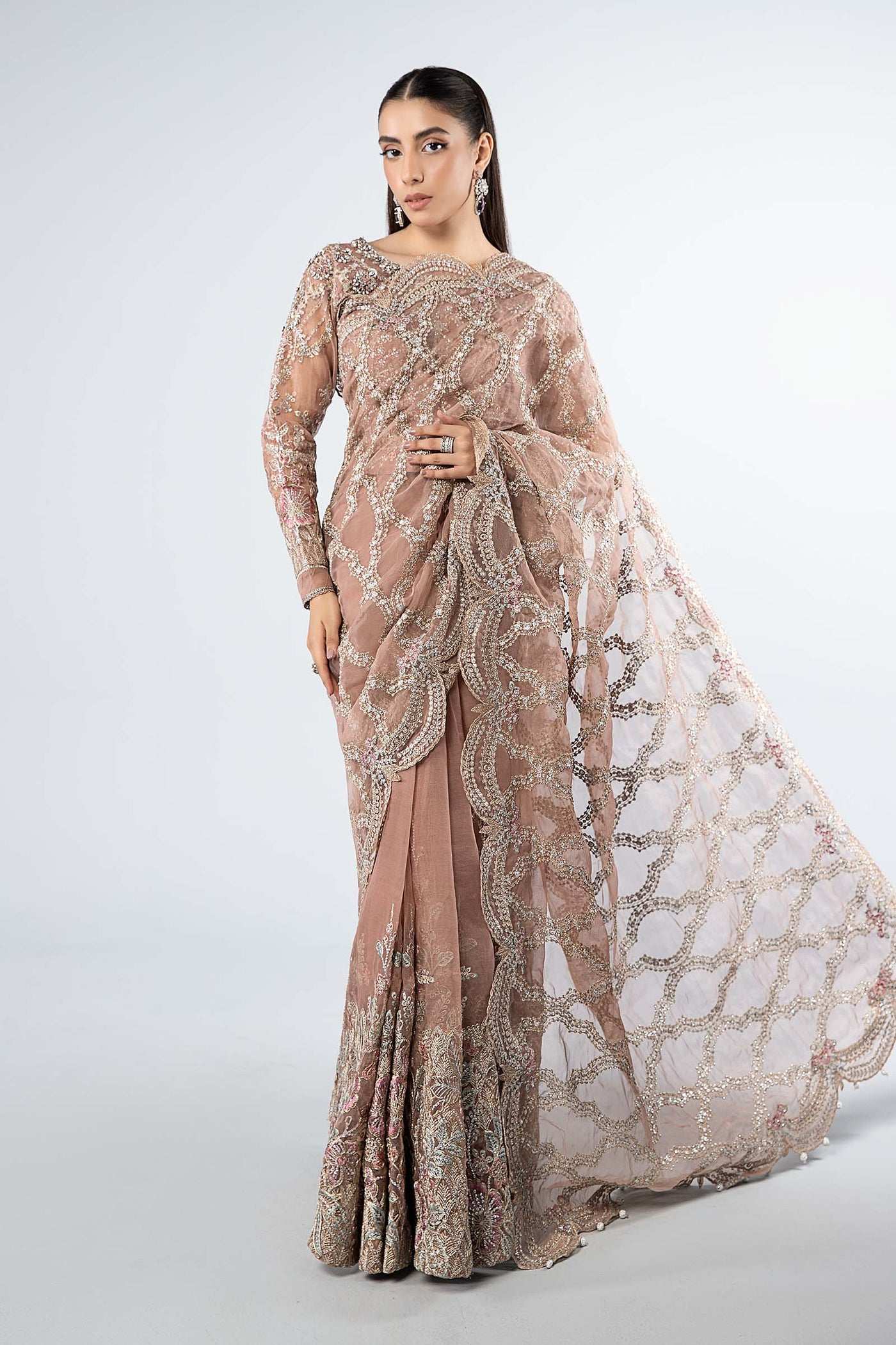 Embroidered Organza Saree | SF-W24-61