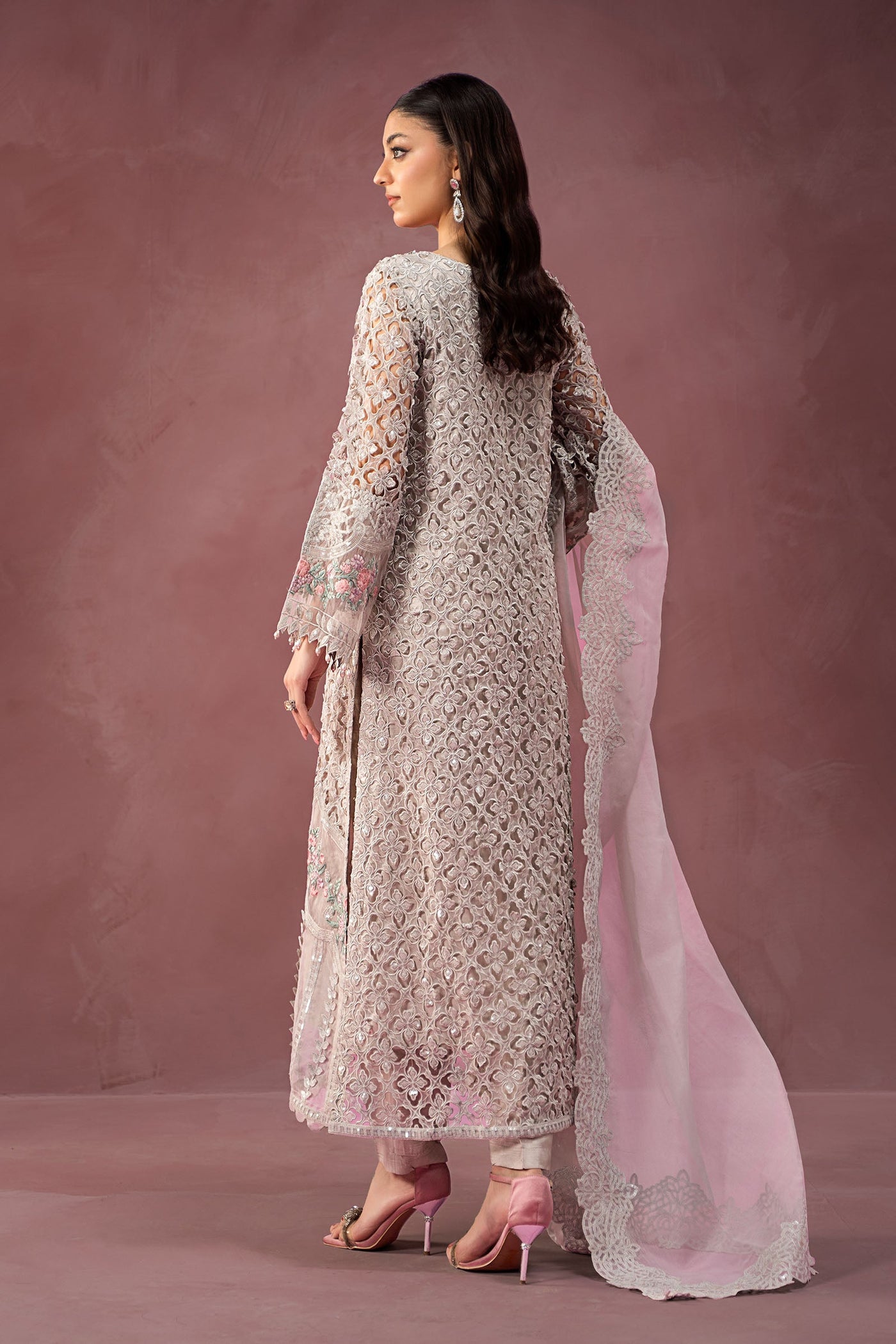 3 Piece Embroidered Organza Suit | SF-W24-69