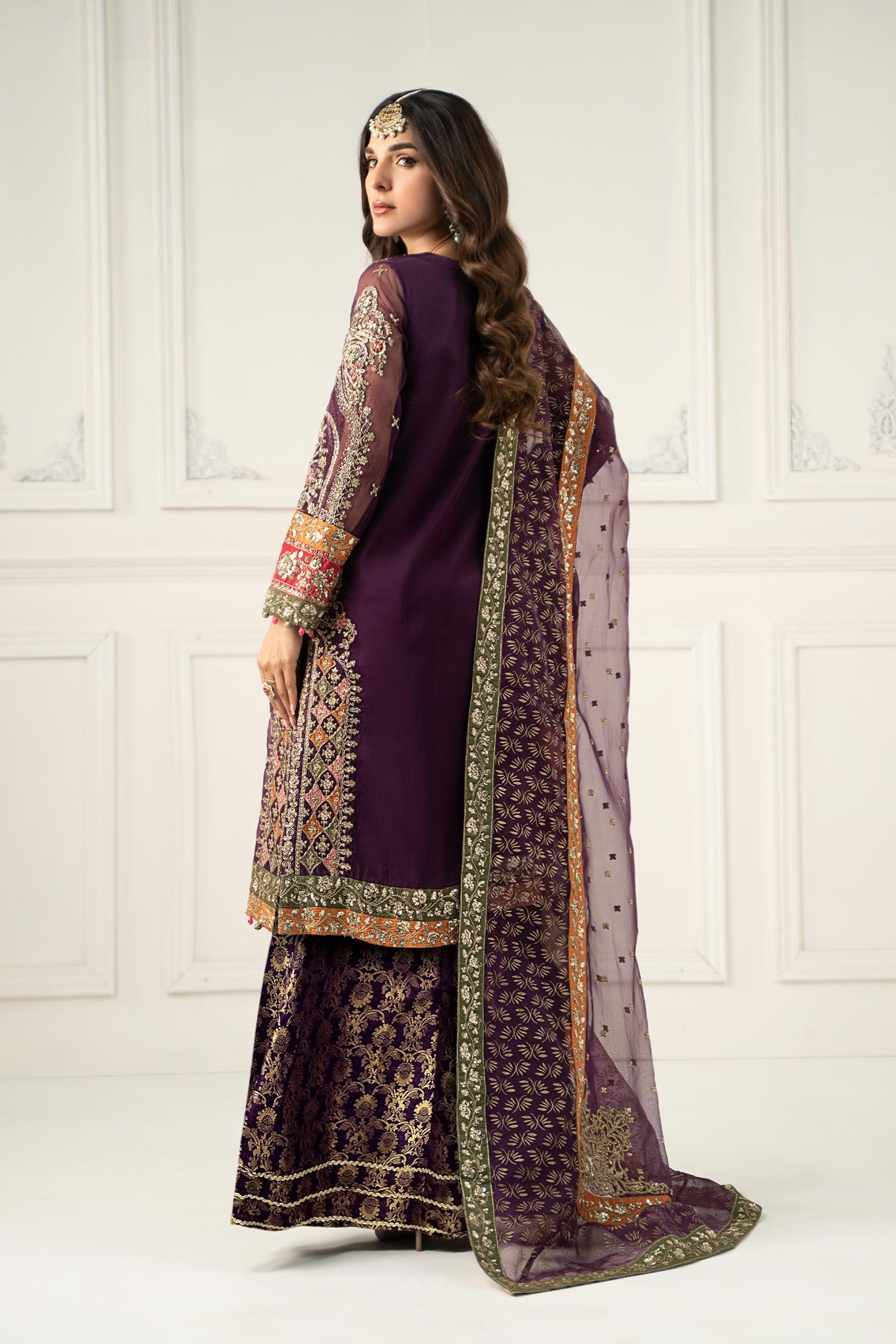 3 Piece Embroidered Organza Suit | SF-EF25-28