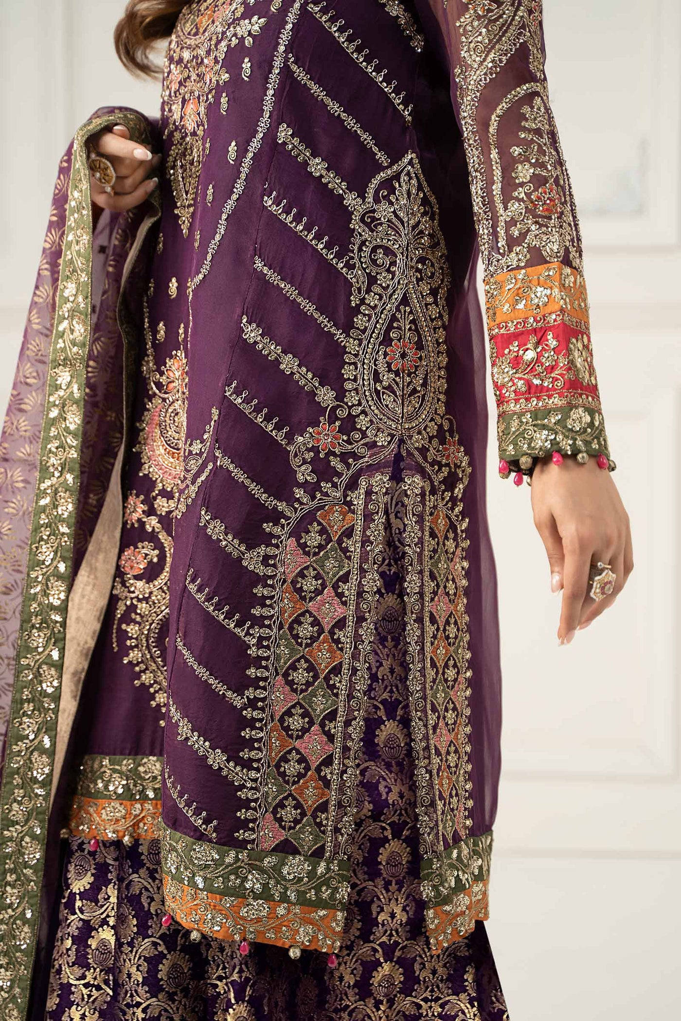 3 Piece Embroidered Organza Suit | SF-EF25-28