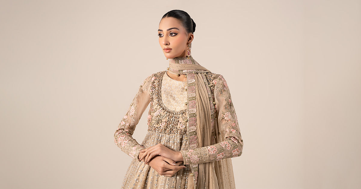 3 Piece Embroidered Organza Suit | SF-EF25-43