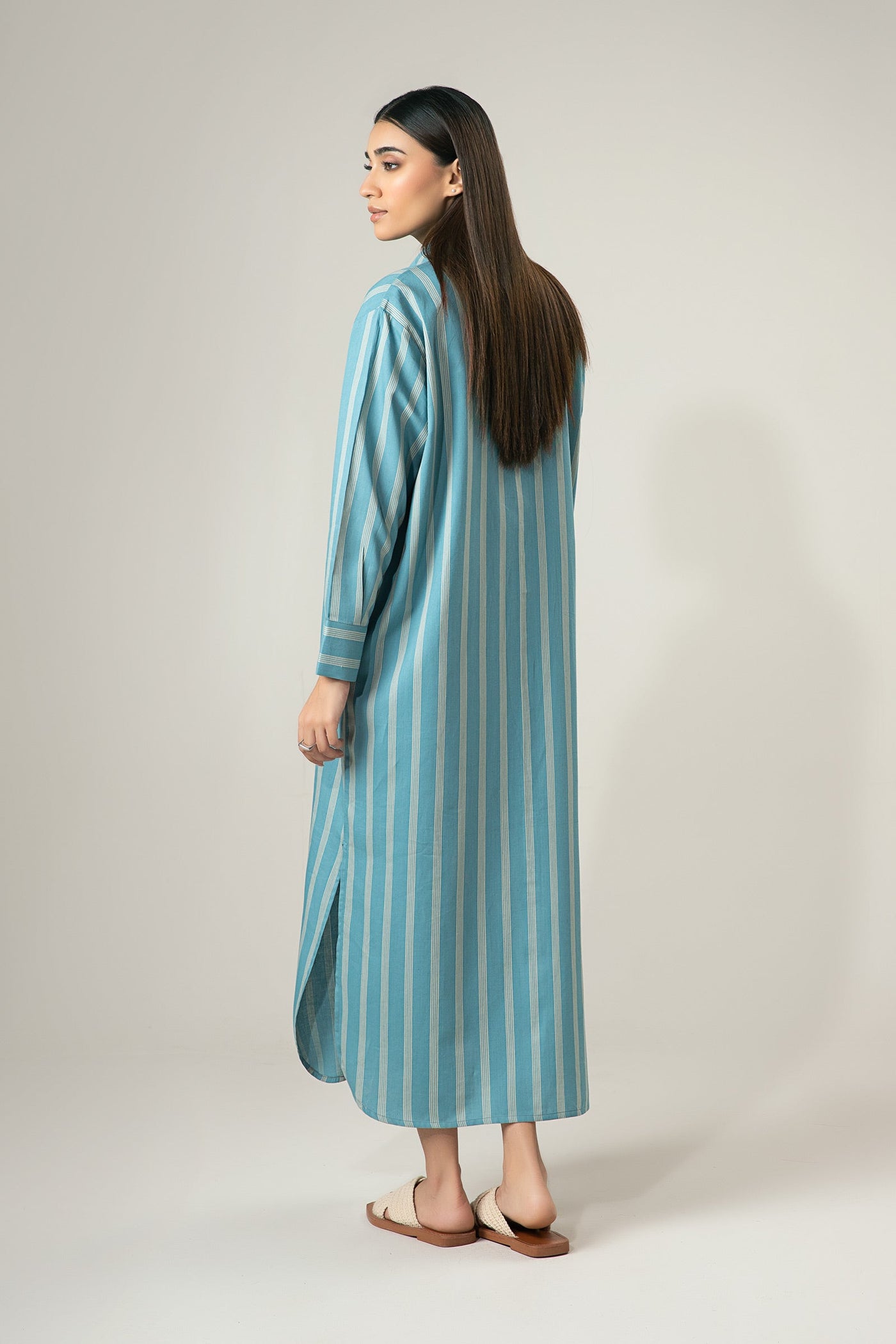 Striped Button-Down Dress | WEST-S25-8