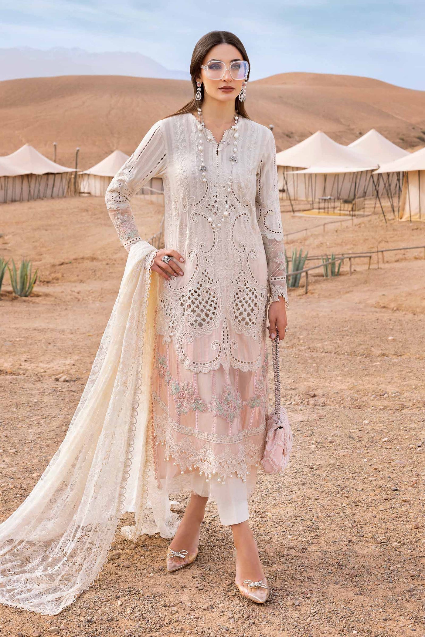 3 Piece Unstitched Embroidered Dobby Lawn Suit | D-2515-A